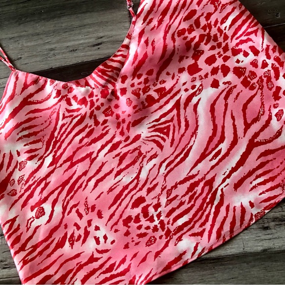 Vintage 2000 Y2K Victoria’s Secret Animal Print Satin Slip Top - Picture 3 of 6